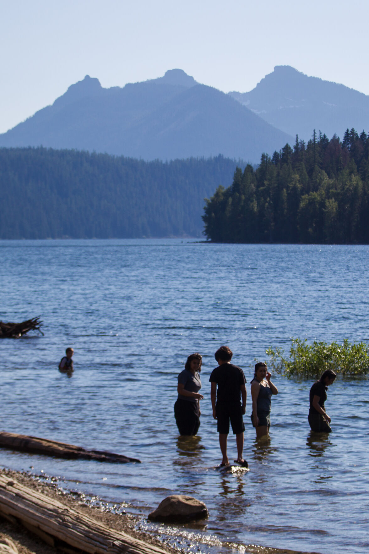 Swimmers at Bumping Lake